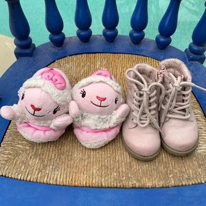 Little Girls Boots/Lambchop Slippers, size…